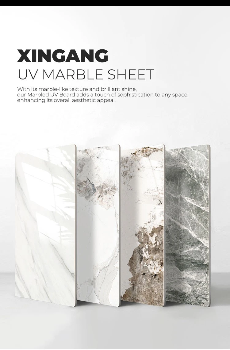 1220 * 2440mm kuum müük PVC-lehtedest marmorist kaunistus PVC marmorist dekoratiivne UV-marmorist leht